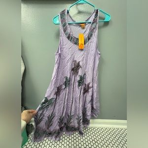 NWT sakkas asymmetrical one size dress made in India 100% cotton